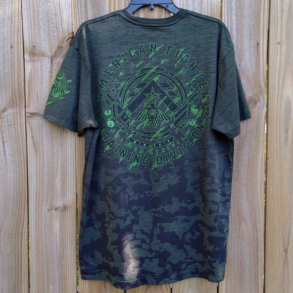American Fighter Men's Size Green, Gray Camo Print S/Sleeve 2XL T-Shirt - Picture 2 of 6
